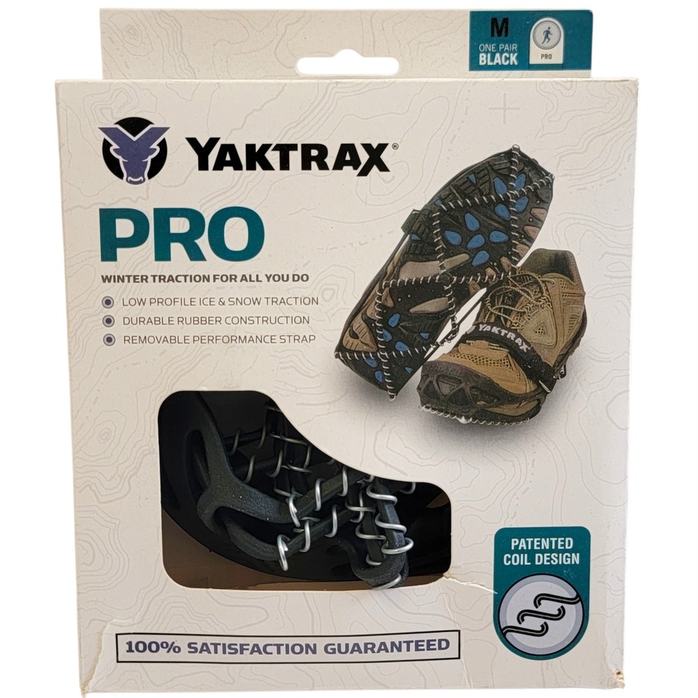 Yaktrax Pro Traction Device M Over Shoe Cleats Black Steel Coil Snow Ice Unisex
